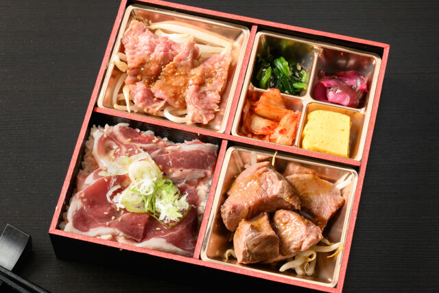 牛カルビとサーロイン含む3種の肉御膳