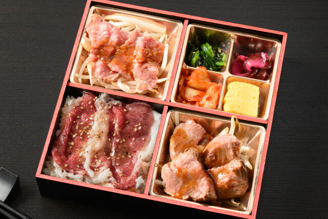 白老牛とサーロイン含む3種の肉御膳