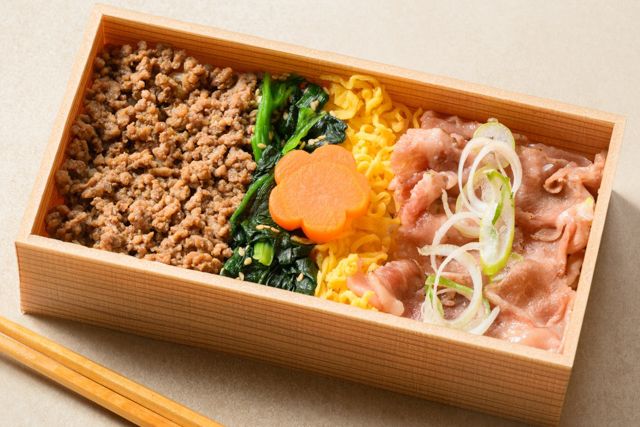 牛カルビとそぼろ御膳