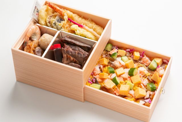 黒毛和牛ステーキ＆海老のバラちらし寿司御膳