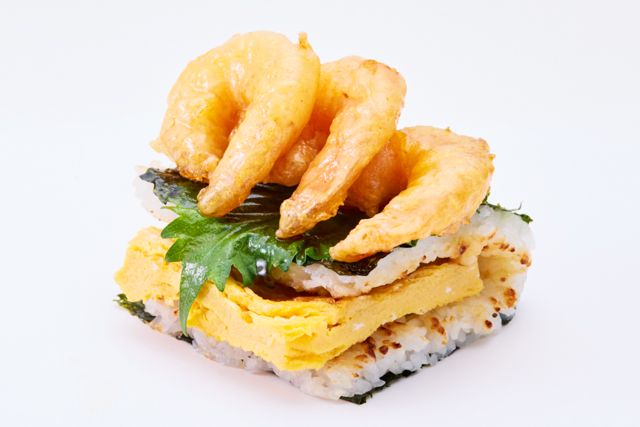 【ごちそう焼きむすび】香味だれ海老天むす