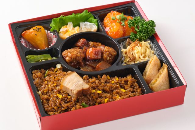【エビチリ入り】黒酢香る酢豚と焼きめしの笑門御膳