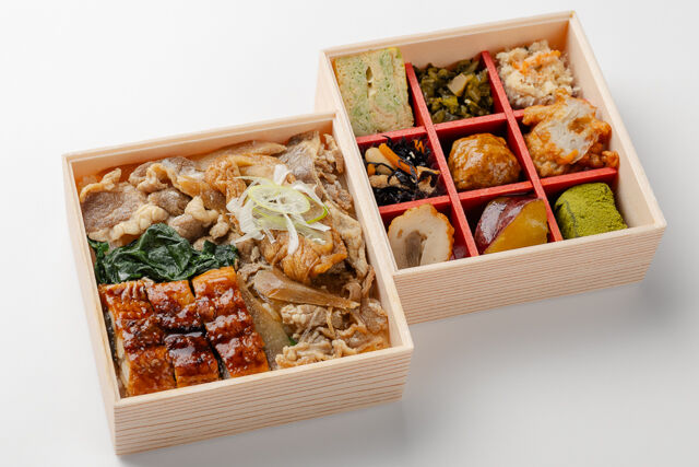 【熨斗対応可】【夏限定】鰻ちらし・あふそや特製牛丼と彩り9升の二段弁当