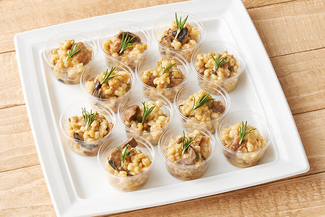 押し麦入りマッシュルームのリゾット