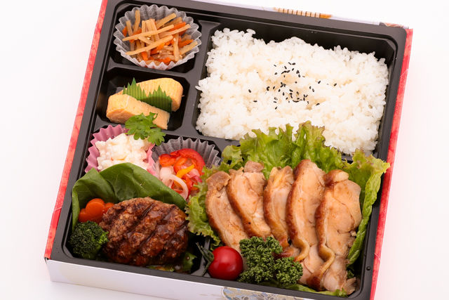 【熨斗対応可】てりやきチキン＆黒毛和牛手ごねハンバーグステーキ弁当