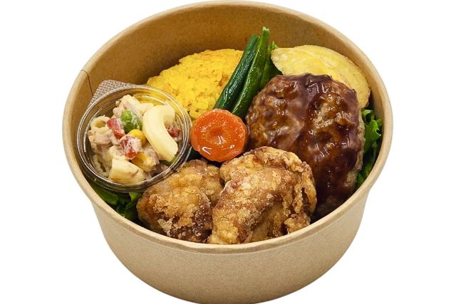 デミグラスハンバーグと若鶏竜田揚げランチ