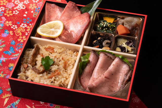 厚切り牛タンとローストビーフの炊き込み御膳