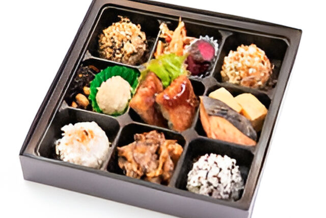 メンチカツの9マス弁当