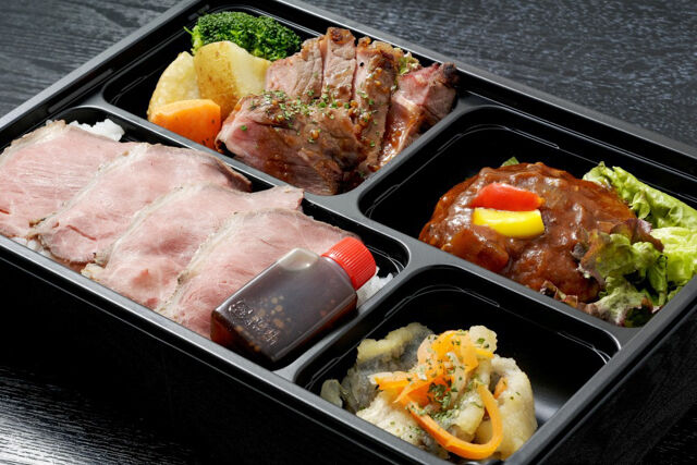 サーロインステーキと自家製煮込みハンバーグ御膳