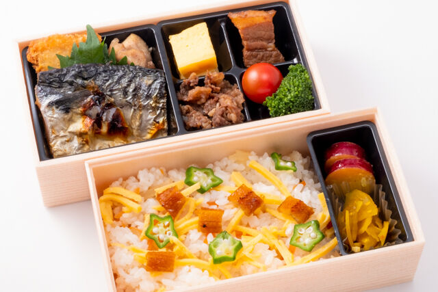 あなごちらし～焼き鯖と3種の肉お菜の2段重～