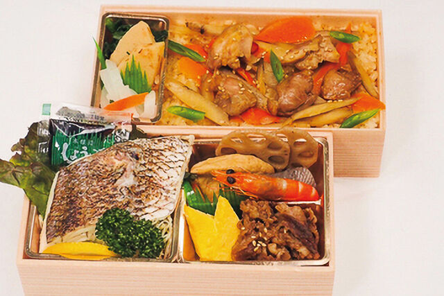 【熨斗対応可】真鯛の岩塩焼きと地鶏の五目飯二段御膳