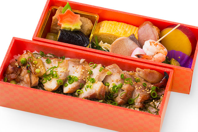 鶏の照り焼き重二段弁当