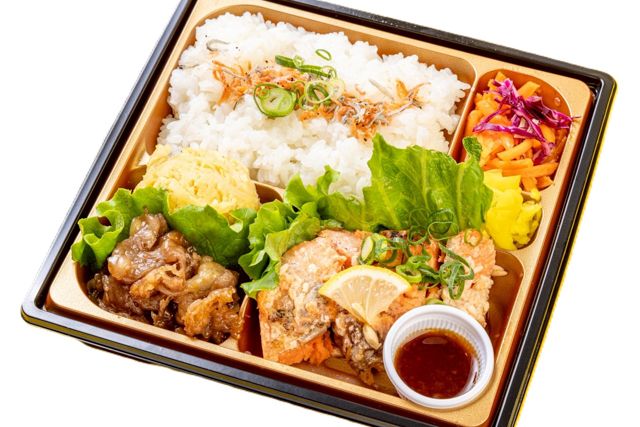 自家製麹仕立て 熟成サーモンと黒毛和牛の和御膳