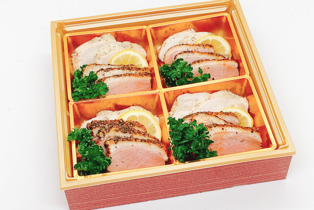 バジルチキンと鴨のブラックペッパー