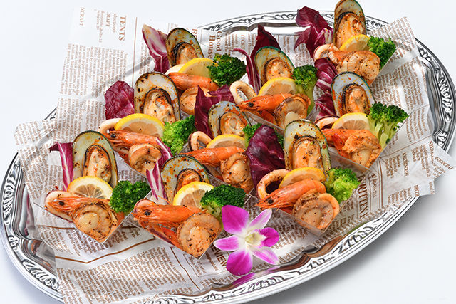 シーフードのガーリックバター焼き