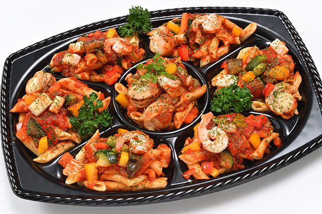 ペンネとシーフードのペスカトーレ