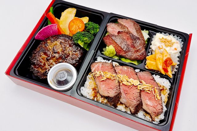 近江牛100％ハンバーグとサーロインステーキ（黒毛和牛ローストビーフ）