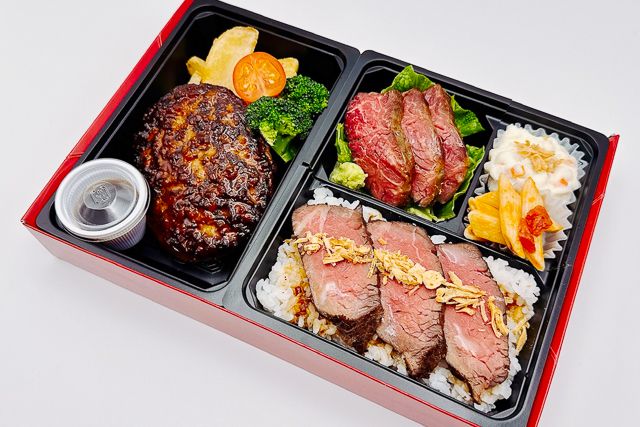 牛ハラミステーキと無添加特製ハンバーグ（黒毛和牛ローストビーフ）