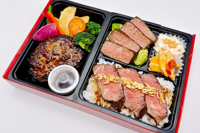 近江牛100％ハンバーグと黒毛和牛ステーキ（黒毛和牛ローストビーフ）