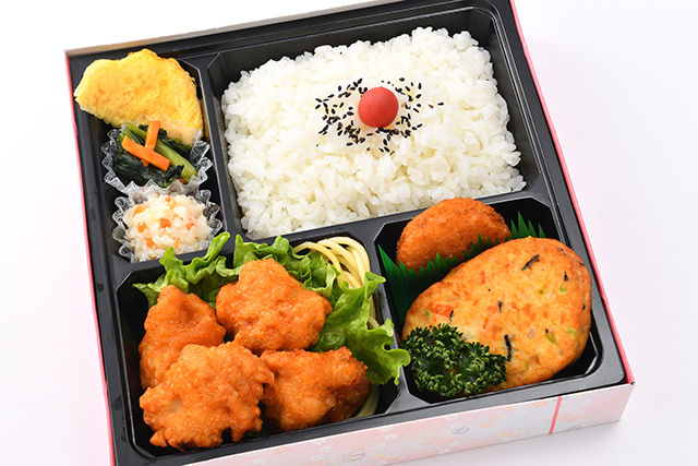 【がっつり！】唐揚げと豆腐ハンバーグのトクトク幕の内