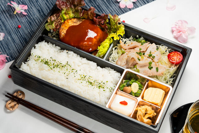 【熨斗対応可】ワイン仕立て和牛ハンバーグと豚しゃぶ合盛り御膳