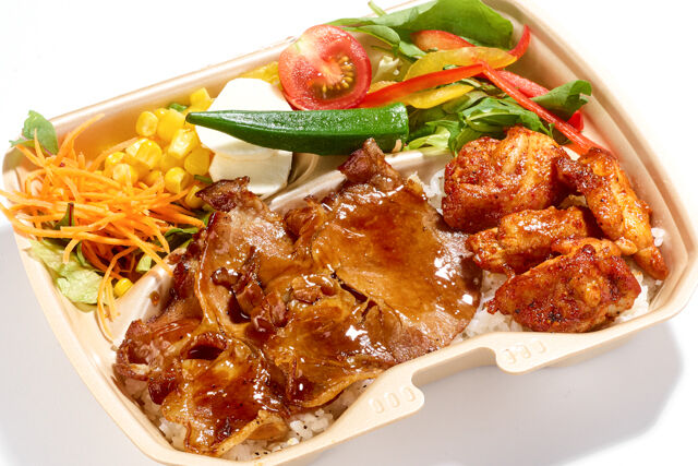 豚肩ロース 甘辛鶏肉弁当