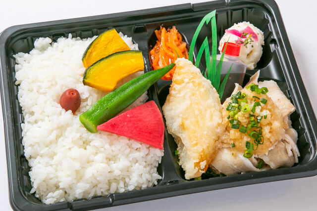 Deliランチ 白身魚と豚しゃぶのネギぽん