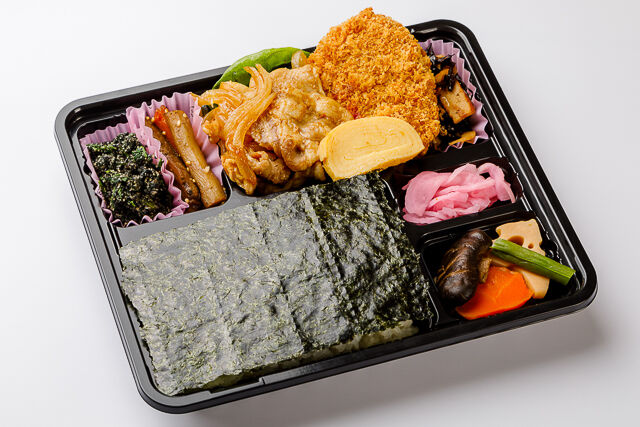 【有明産海苔弁当】豚ロース生姜焼きとさっくりコロッケ～和惣菜と一緒に～