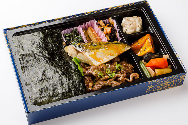 【有明産海苔御膳】牛焼肉と鯖西京焼き