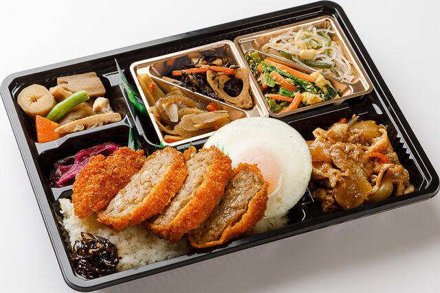 【満腹幕の内】豚生姜焼き＆ジューシーメンチカツ