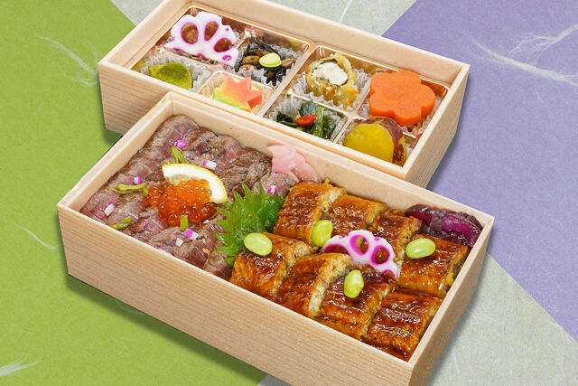 豪華絢爛サーロインステーキと鰻二段重