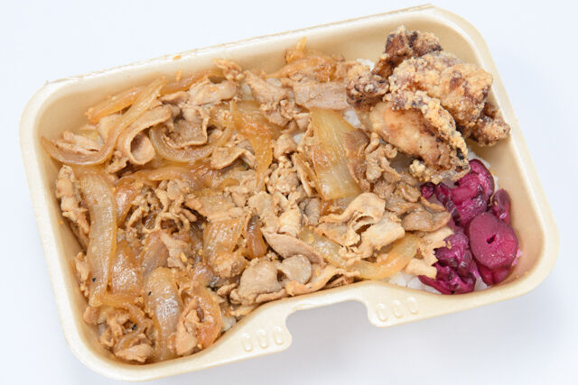 豚生姜焼き唐揚げ飯