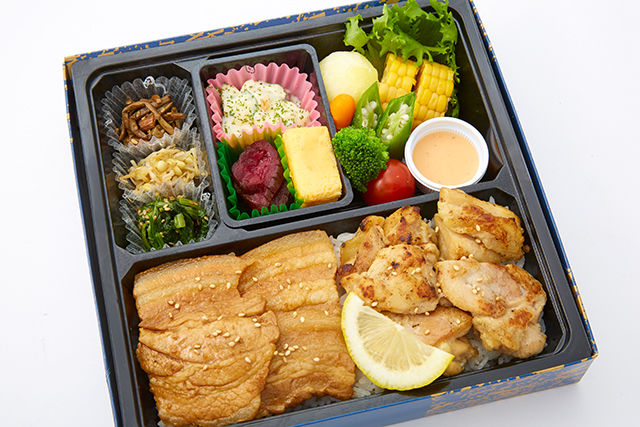 三元豚カルビと炭焼きチキン御膳