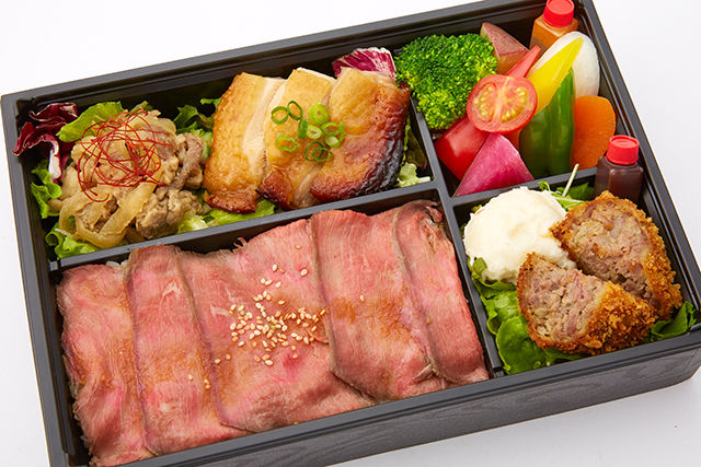 旬のお野菜と特選肉づくし弁当