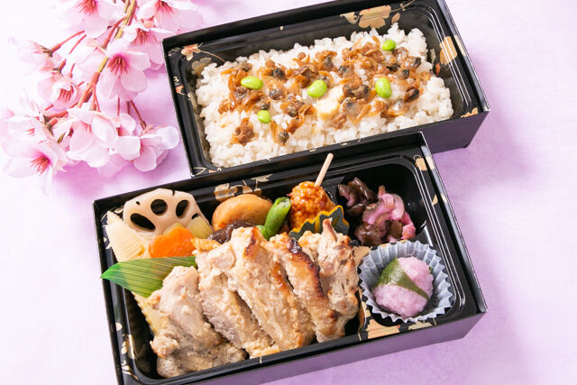 【熨斗対応可】【春限定】鶏西京焼き二段弁当（あさりご飯）