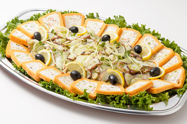 たこのバジルカルパッチョとサーモン人参テリーヌ