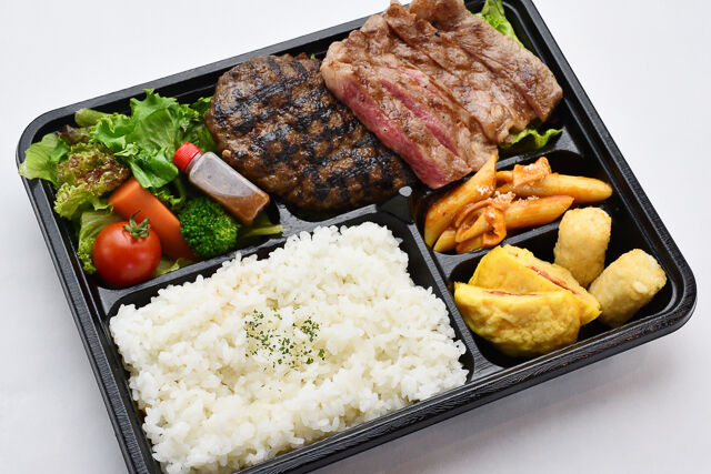 静岡牛ハンバーグ＆サーロインステーキ弁当