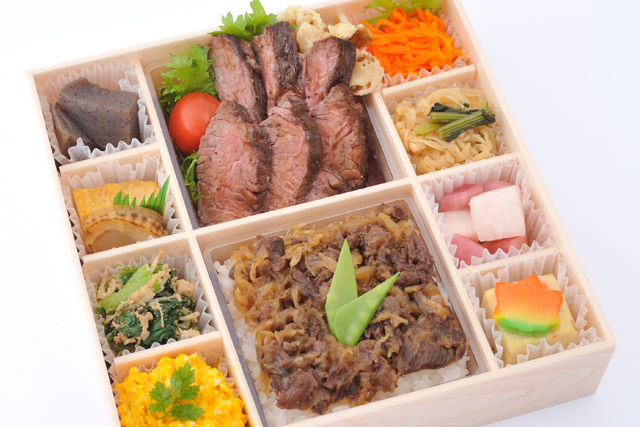 お万菜ご膳～牛ステーキと牛しぐれ煮ご飯～