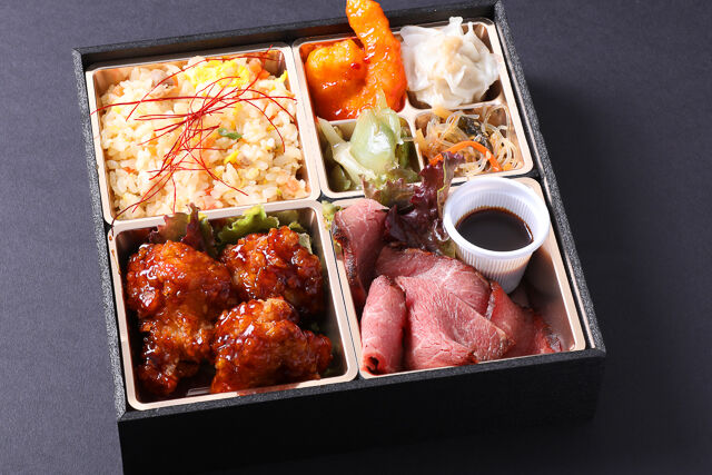 本格中華御膳（唐揚げ、ローストビーフ）