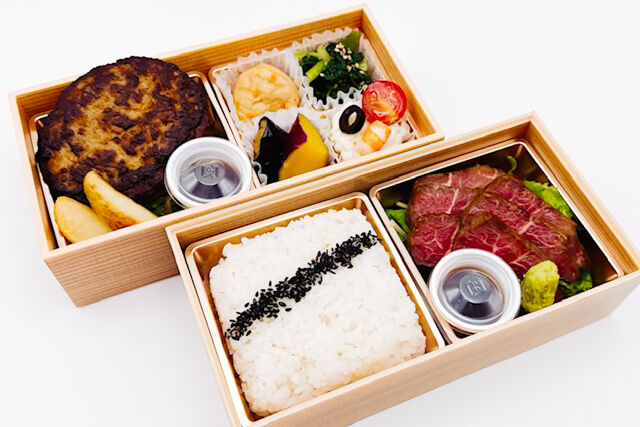 牛ハラミステーキとハンバーグでおもてなし