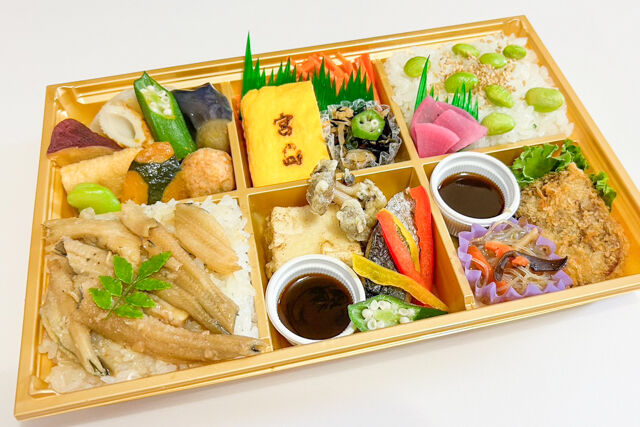 【熨斗対応可】白身魚豆腐甘酢あんかけと穴子ご飯の行楽彩り幕の内弁当