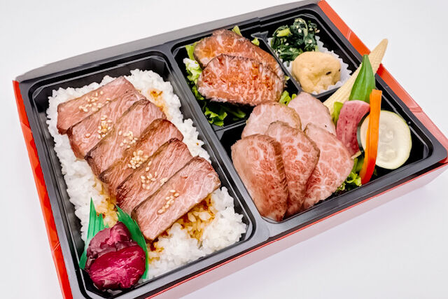 政宗御膳（黒毛和牛A5カルビステーキと黒毛和牛ローストビーフとサーロインステーキ）