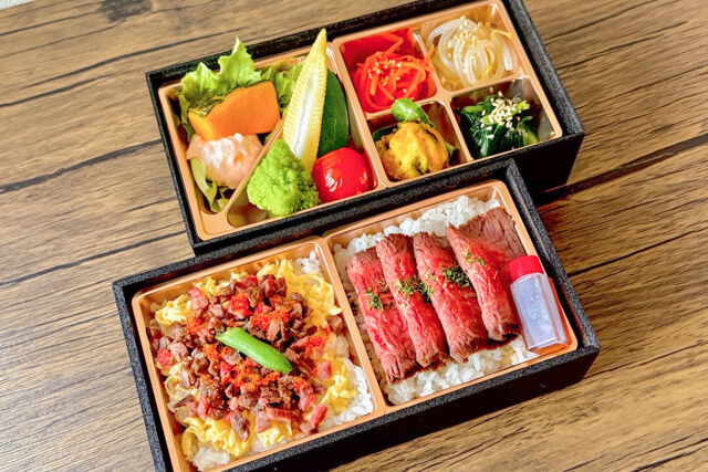 【熨斗対応可】【春限定】国産牛ローストビーフ＆肉ちらし2段御膳